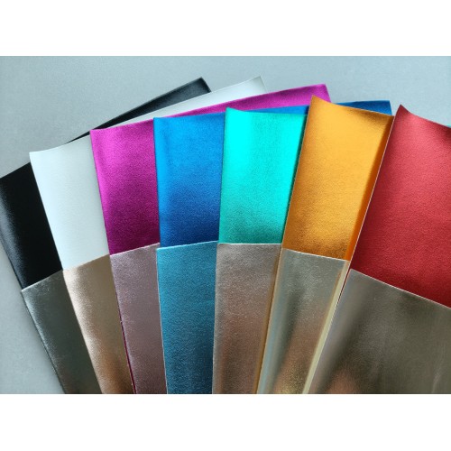 Sythetic PU Metallic Leather Faux  Foil Leather High Quality Artificial Leather for Bags and Shoes